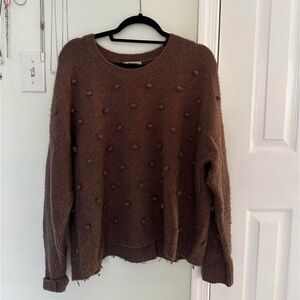 Madewell Brown/Taupe Dotted Sweater